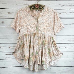 Akemi + Kin Floral Button-down Flowy Blouse (EC)